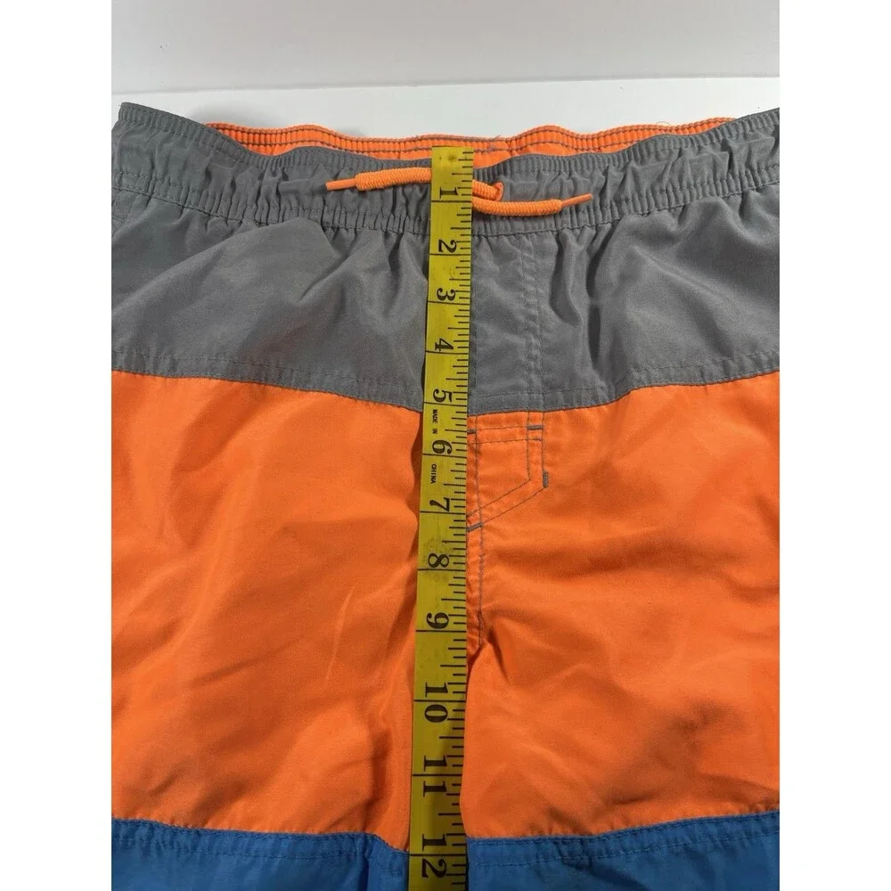 Cat & Jack Boys Swim Trunks Size XL (16) Blue Orange Gray Colorblock Board Shor